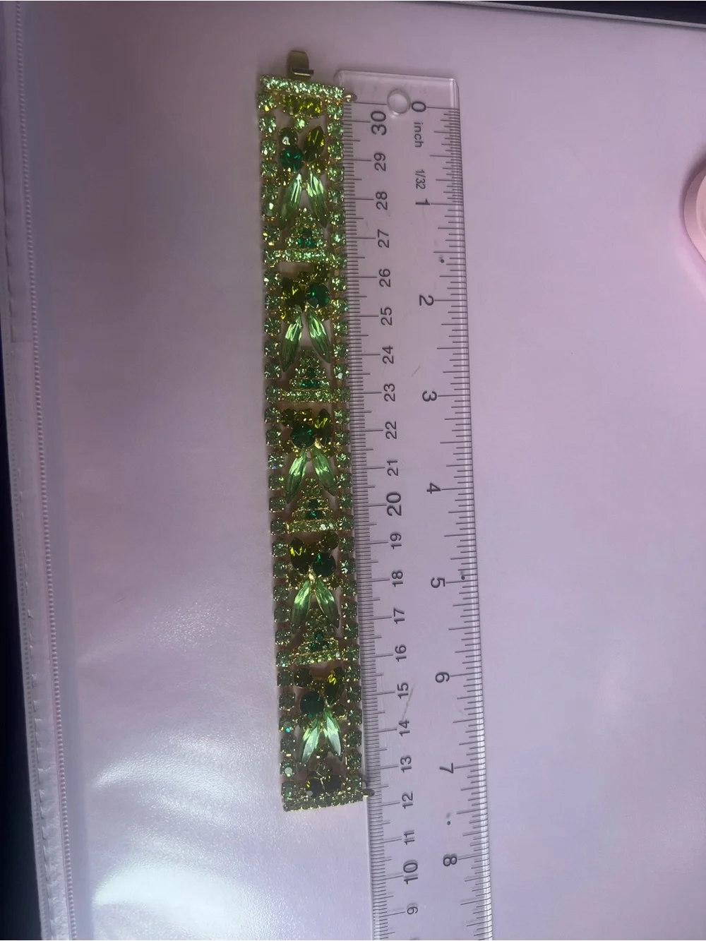 Vintage Juliana Style Emerald Rhinestone Statement Bracelet Mid-Century
